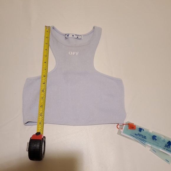 Off-White Ribbed Rowing Cropped Light Blue Top - Picture 9 of 9
